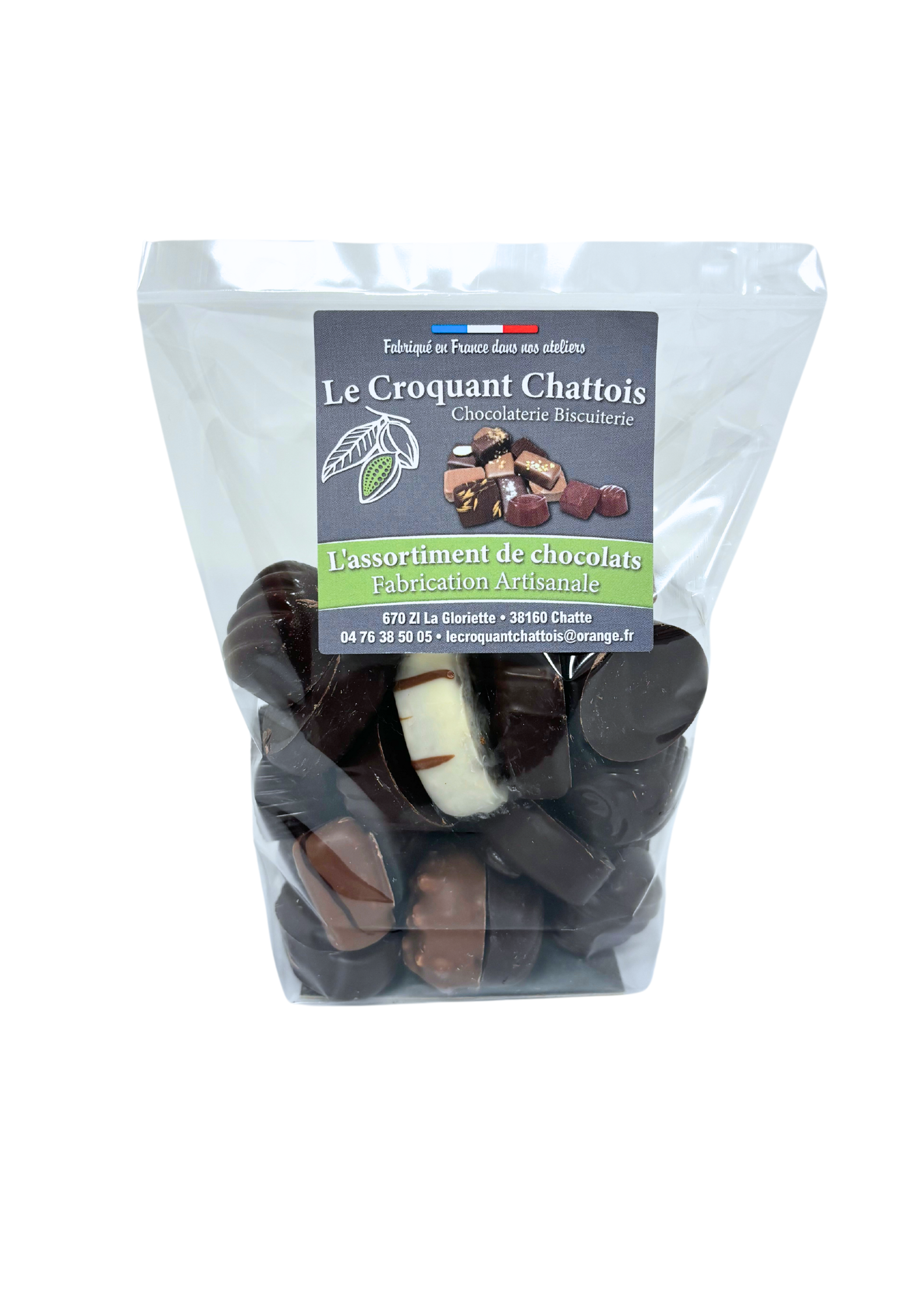 sachet choc 250 gr canva